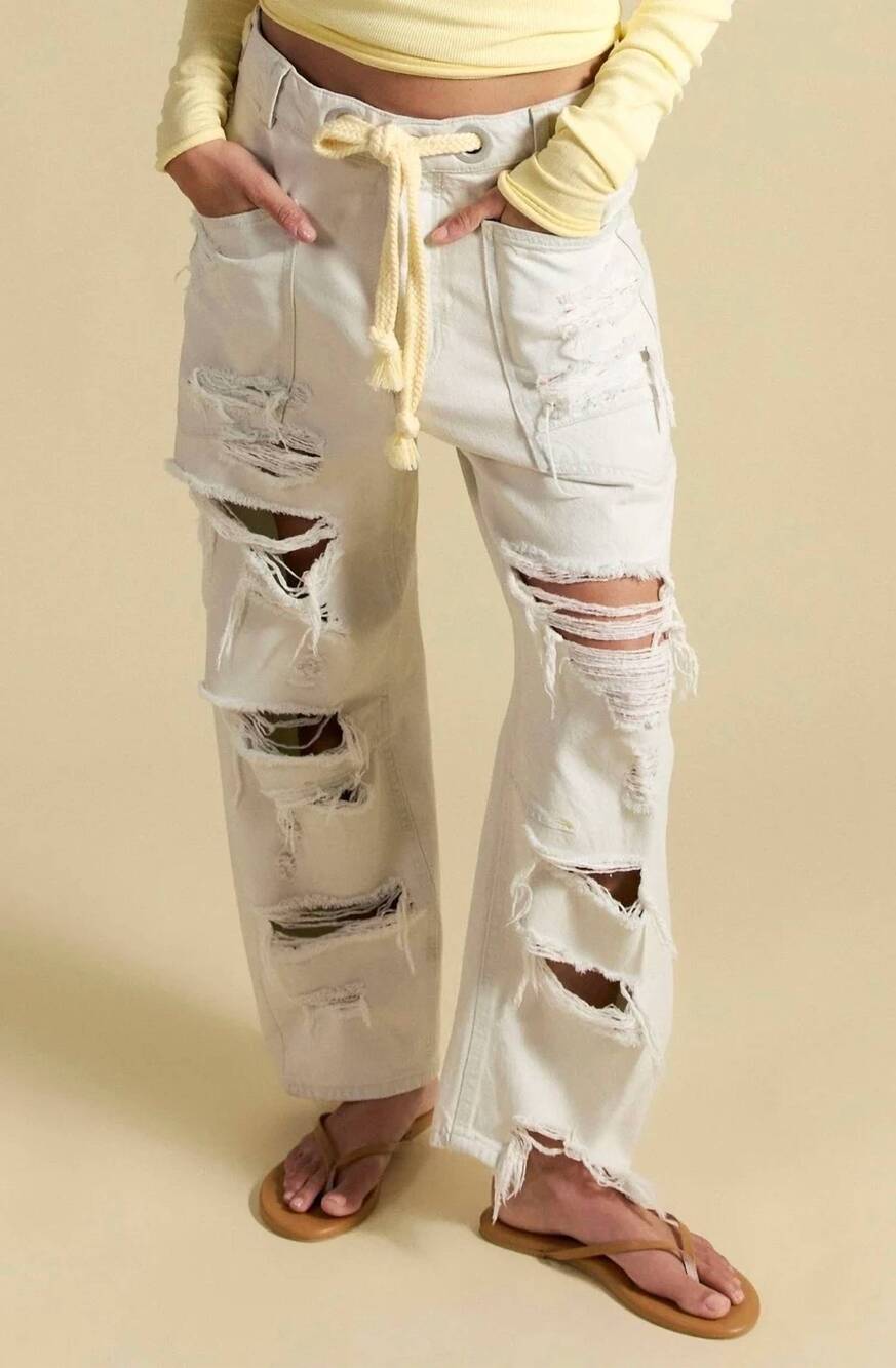 NEW FREE PEOPLE we the free moxie pull-on barrel jeans in sea mist